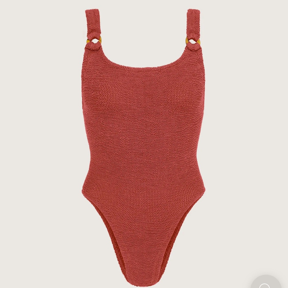NWT Hunza G Domino one piece in metallic rosewood